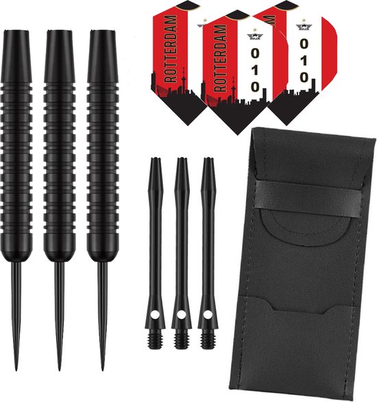 Darts Set Black - dartpijlen - Rotterdam Thuis - dart shafts - dart flights - 23 gram - dartspijlen - Cadeau van Rotterdam Thuis