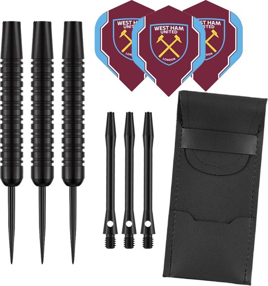 Darts Set Black - dartpijlen - West Ham United - dart shafts - dart flights - 23 gram - dartspijlen van Dart