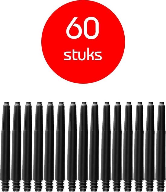 Darts Set - dart shafts - 20 sets (60 stuks) - Inbetween - zwart - darts shafts van Dart