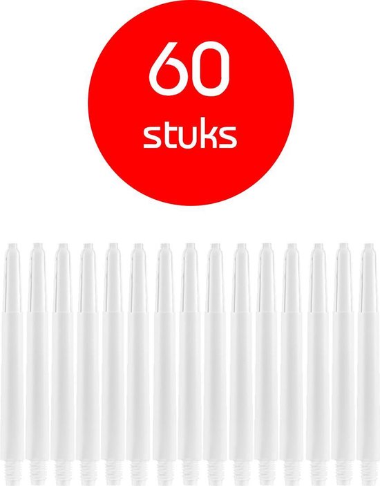 Darts Set - darts shafts - 20 sets (60 stuks) - medium - puur-wit - dart shafts - shafts van Harrows