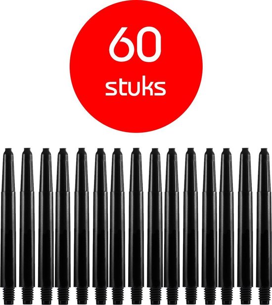 Darts Set - darts shafts - 20 sets (60 stuks) - medium - zwart - dart shafts - shafts van The World Of Darts