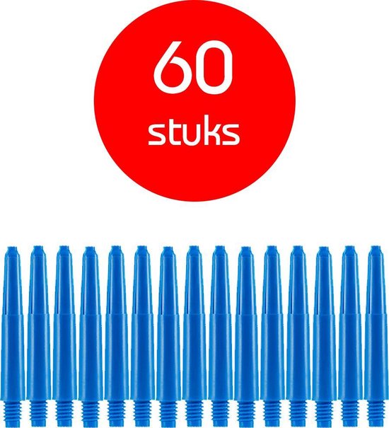 Darts Set - darts shafts - 20 sets (60 stuks) - short - blauw - dart shafts - shafts van Dart