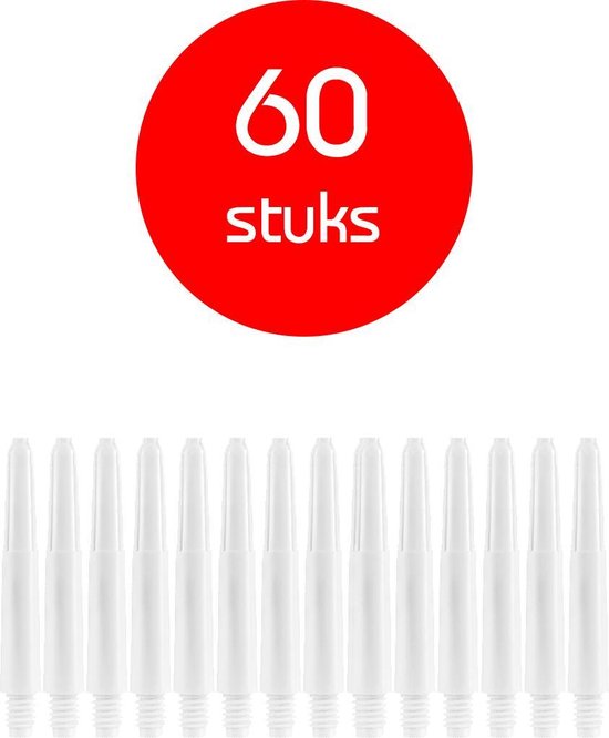 Darts Set - darts shafts - 20 sets (60 stuks) - short - puur-wit - dart shafts - shafts van Sinwind