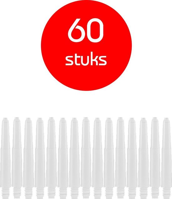 Darts Set - darts shafts - 20 sets (60 stuks) - short - wit - dart shafts - shafts van Stanno