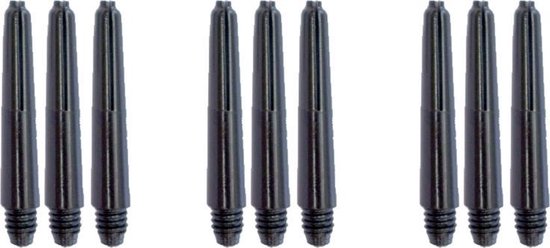 Darts Set dartshafts - 3 sets (9 stuks) - Short - zwart - dartshafts - dart shafts van Dart