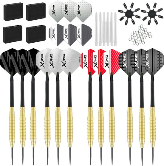 Darts Set Deluxe - Dartpijlen - Set van 12 - Darts van 23 gram - 45 Delige set - Dart flights- Dart shafts - Hoge kwaliteit - Cadeau van Shot!