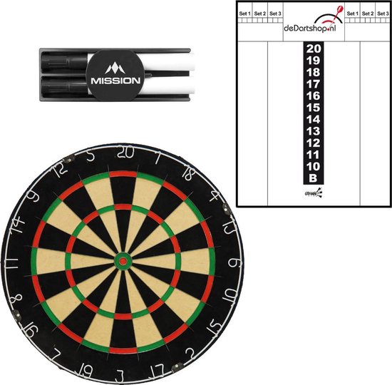 Darts Set - EZ start - dartset - complete starter set - dartbord - whitebord - wisser - stiften van Dart