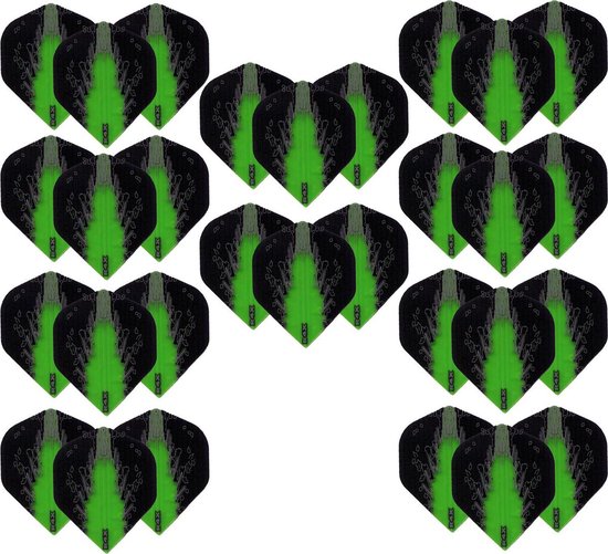 Darts Set - High Impact – 10 sets (30 stuks) – dart flights - Groen van Dart
