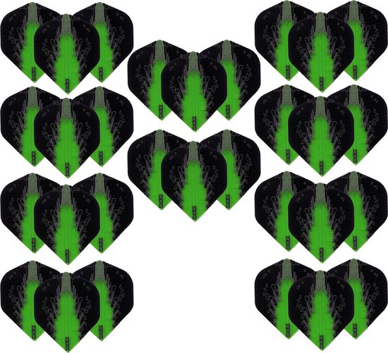 Darts Set - High Impact – 10 sets (30 stuks) – darts flights – Best Getest - Groen van Dart