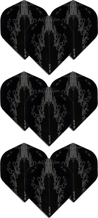 Darts Set - High Impact – 3 sets (9 stuks) – darts flights – Best Getest - Zwart van Dart