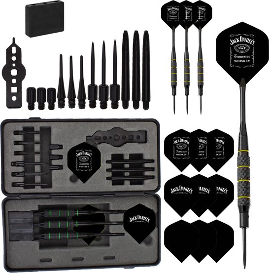 Darts Set Jack Daniels - Dartpijlen - Set van 3 - Darts - 30 Delige set - Dart flights - Dart shafts - Hoge kwaliteit - Cadeau van Jack Daniels