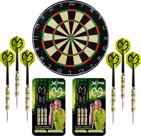Darts Set Michael van Gerwen Octane set – dartbord – 2 sets - dartpijlen – dart shafts – dart flights – Darts Set Plain dartbord van Michael van Gerwen.