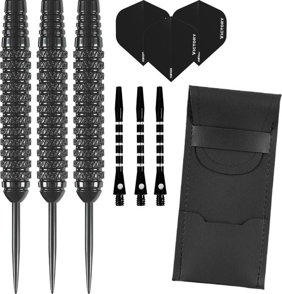 Darts Set - Nero Black edition- 22 gram - dartpijlen – inclusief aluminium - darts shafts – darts flights van Shot!