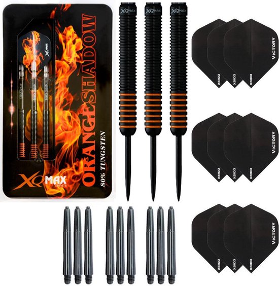 Darts Set Orange Shadow - dartpijlen - 25 gram tungsten - inclusief 9 - dart shafts - 9 - dart flights van Dart