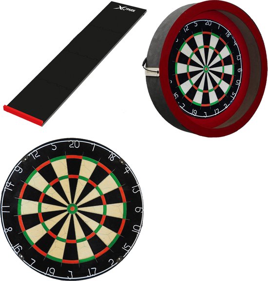 Darts Set - Plain dartbord - dartbord verlichting - puzzel dartmat - rood van Dart