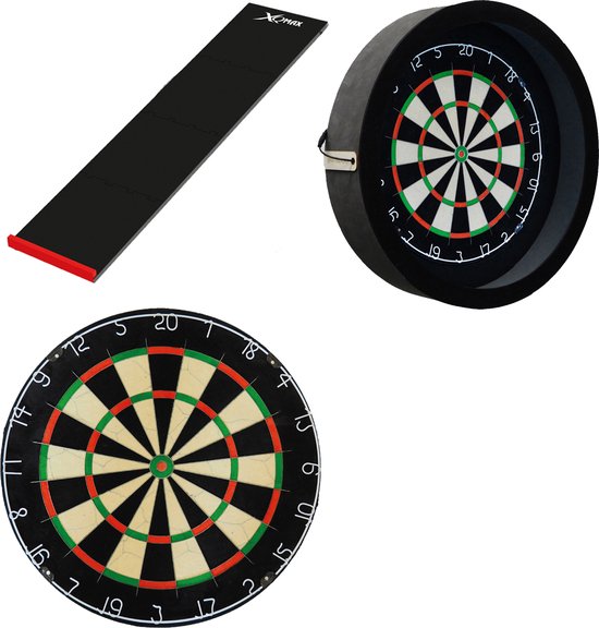 Darts Set - Plain dartbord - dartbord verlichting - puzzel dartmat - zwart van Dart