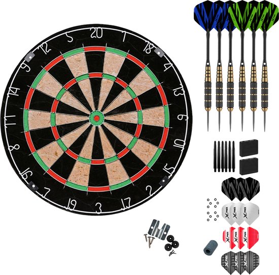 Darts Set Premium Classic – Dartbord – Set van 6 dartpijlen – Dart flights – Dart shafts van Dart