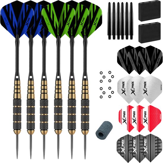 Darts Set Premium - Dartpijlen - Set van 6 - Darts van 23 gram - 40 Delige set - Dart flights - Dart shafts - Hoge kwaliteit van Bull's Dartolife