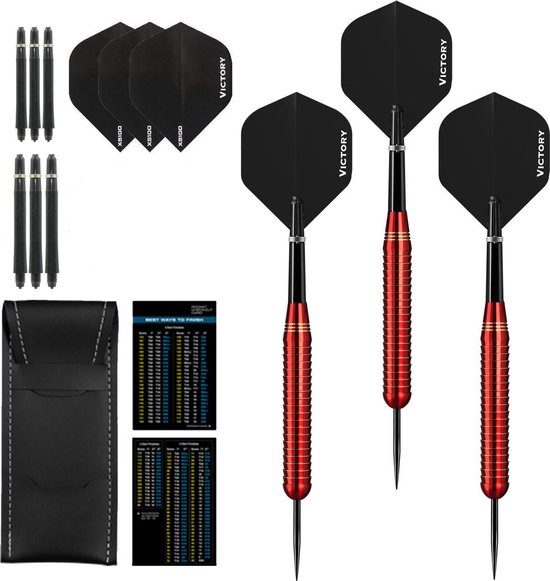 Darts Set Red Shark - dartpijlen - dart shafts - dart flights - dartpijlen 24 gram van Dart
