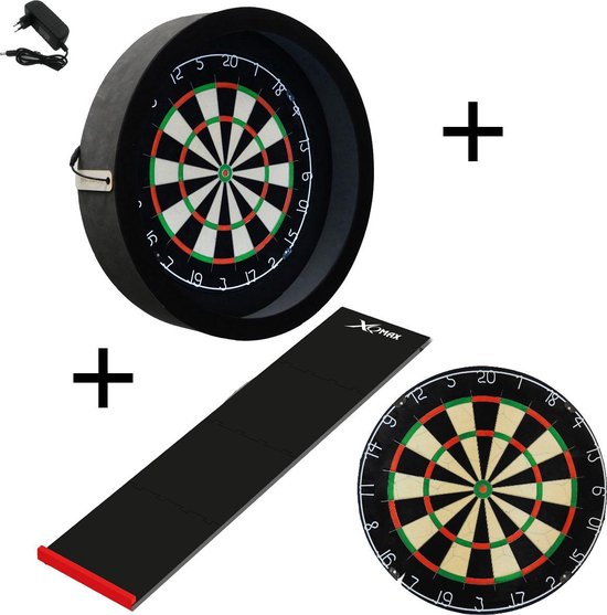 Darts Set - Sorpresa PRO set - Zwart - dartbord - dartmat - dartbord verlichting van Dart