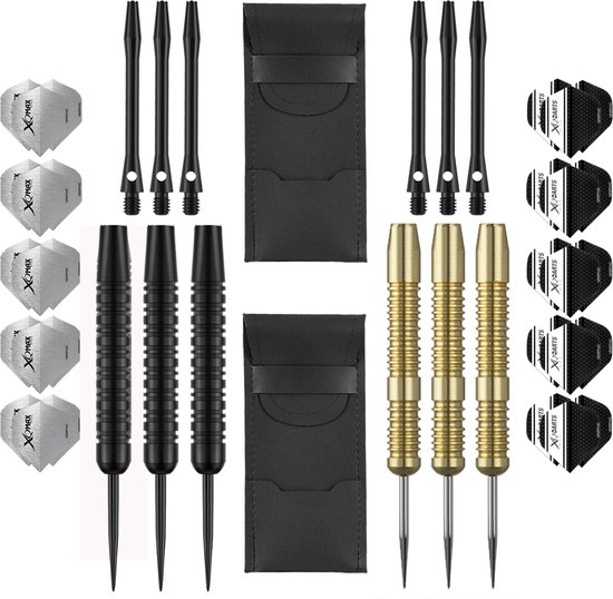 Darts Set Ultra Ray dartset 2 sets - dartpijlen – dart shafts – 30 - dart flights – dartpijlen 22-24 gram – 100% brass van Dart