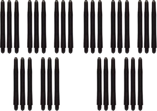 Darts Set zwarte dart shafts - 10 sets (30 stuks) - short - darts shafts van Dart