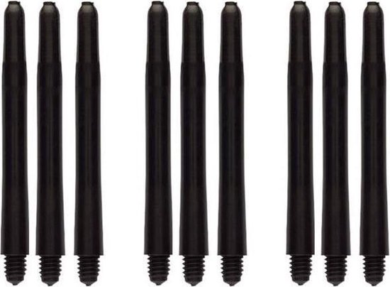 Darts Set zwarte dart shafts - 3 sets (9 stuks) - short - dartshafts - darts shafts van Dart