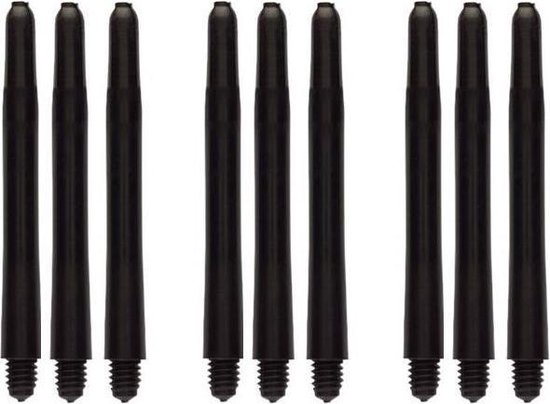 Darts Set zwarte dartshafts - 3 sets (9 stuks) - medium - dartshafts - dart shafts van Shot!