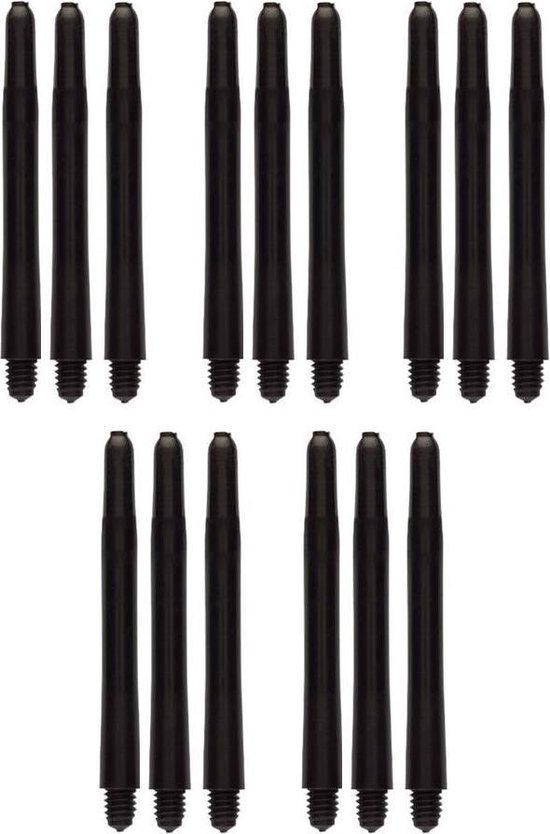 Darts Set zwarte dartshafts - 5 sets (15 stuks) - medium - dartshafts - dart shafts van Dart