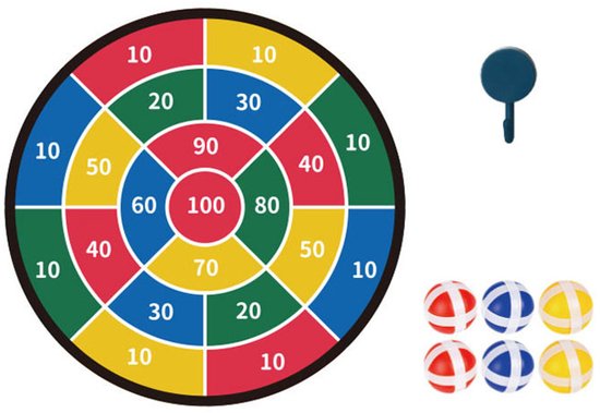 Dartset klittenband groot dartbord spel voor kinderen en volwassenen. van Merkloos