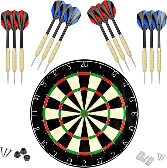 Dartset met Dartbord, Pijlen en Montageset - Voor Serieuze Dartspelers van Dart