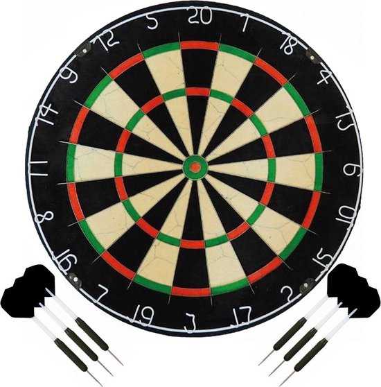 Dartset - Plain - dartbord - plus 2 sets - dartpijlen van Dart