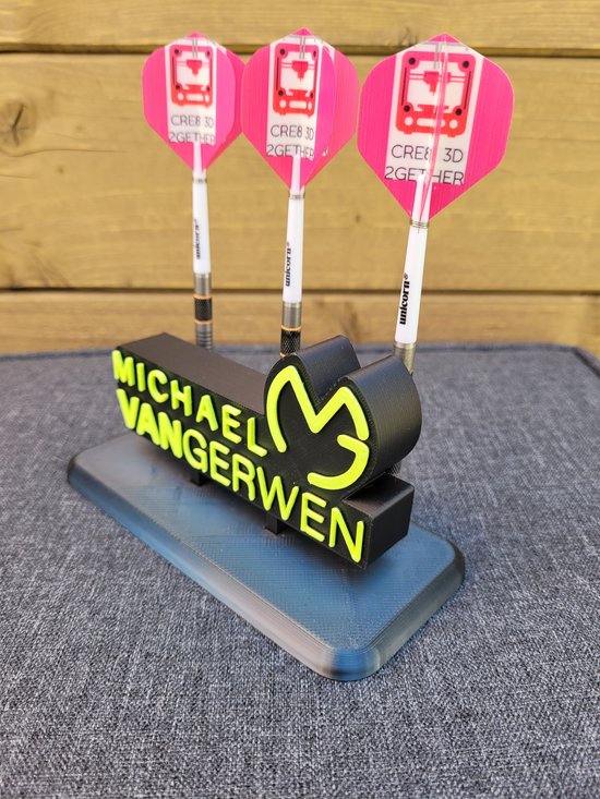 Dartshouder dartpijlen Michael Van Gerwen zwart