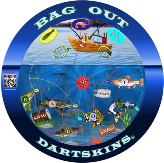Dartskins Bag Out - Dartspel - Visspel Thema - Familie & Vrienden - Hilarisch & Competitief van Merkloos