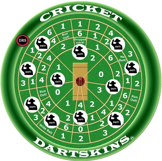 Dartskins Cricket - Dartspel - Voor Binnen & Buiten - Snel Scoreverloop - Geschikt voor Alle Leeftijden - Compact Formaat van Merkloos