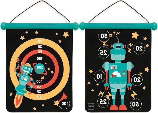 Dartspel voor kinderen - werppijlen met motief robot - medium formaat van Dart