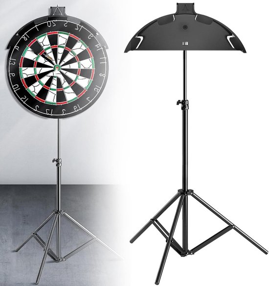 Dartstandaard - Dartbord Statief - Sport Spelen - In Hoogte Verstelbaar - 84-194 cm - Metaal