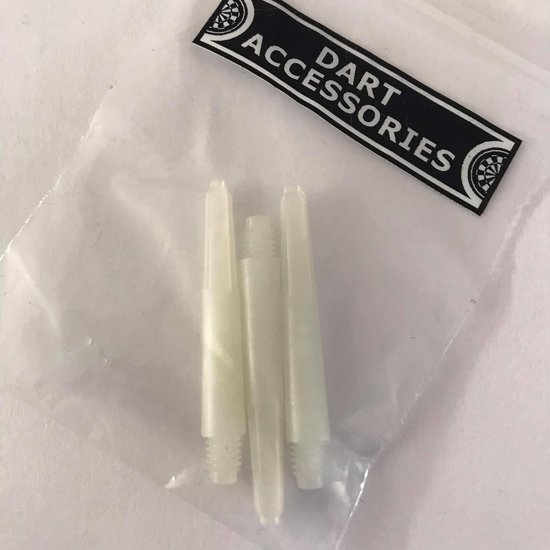 Deflectagrip Shafts Nylon Extra Short Transparant/Wit 3 stuks LAATSTE SETS!! van Harrows