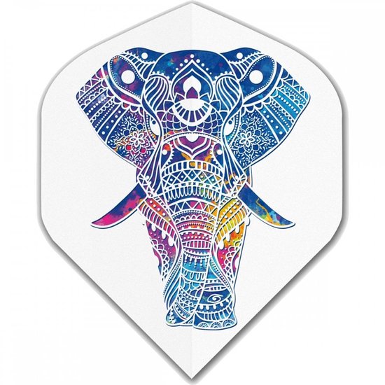 Designa MultiColour - Elephant NO2 - Dart Flights van Merkloos