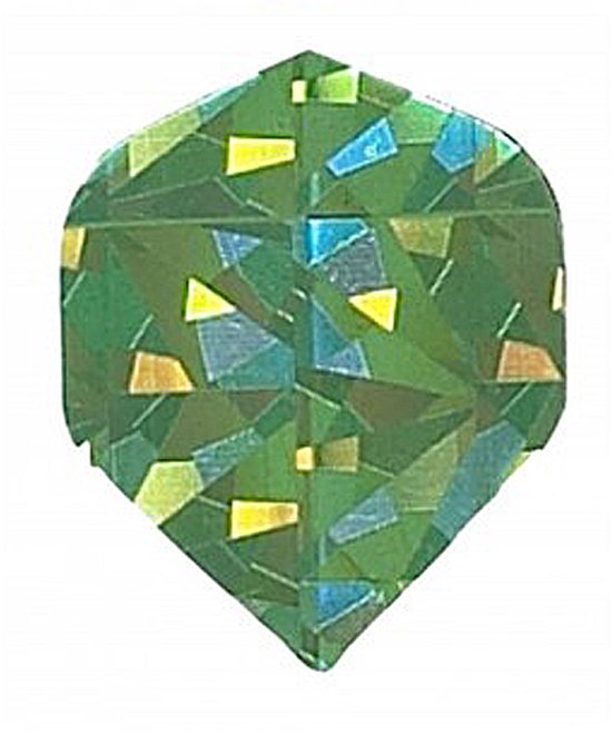 DLDarts - Holographic Standaard Flight - 75 micron - 1 set - Groen Diamond van Merkloos