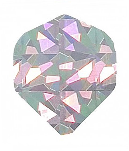 DLDarts - Holographic Standaard Flight - 75 micron - 1 set - Zilver Diamond