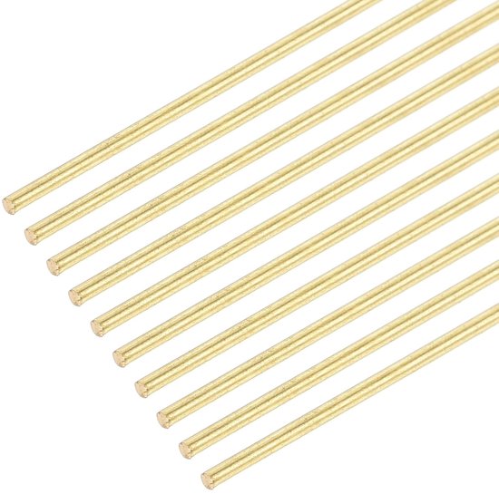 DMiotech 10pcs 1mm x 200mm Brass Rods, Round Solid Brass Bars for DIY Welding Rod Brass Swivel Bars for Drift Stamp - ShopVlot