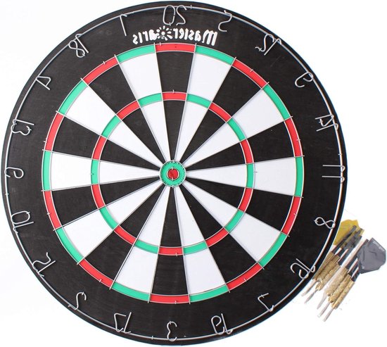 Doelschijf 45 cm met 6 pijlen voor Master Darts - Precisie Werpen & Oefenen van Doel