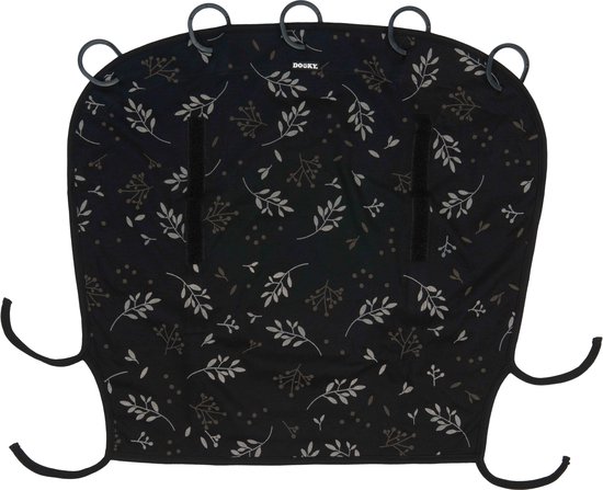 Dooky Universal Cover Zonnedoek Kinderwagen - Romantic Leaves Black van Dooky