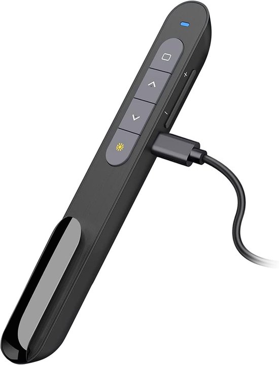 Draadloze Presentatie Clicker met Oplaadbare Batterij, PPT Afstandsbediening voor Presentaties, Hyperlink en Volume Controle, Geschikt voor Computer en Laptop