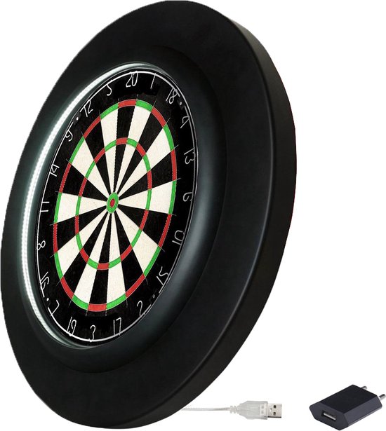 Dragon Darts 2.0 Special Edition - Dartbord Verlichting - Inclusief Plain Dartbord - PU LED Surround - Zwart van Dragon Darts