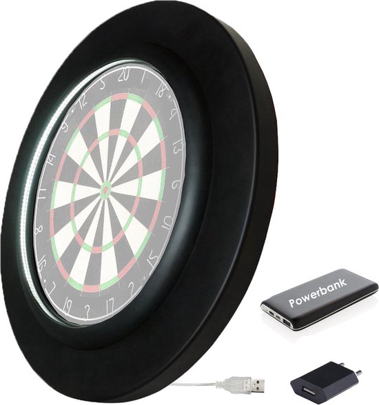 Dragon Darts 2.0 Special Edition - Dartbord Verlichting - Inclusief Powerbank - PU LED Surround - Zwart van Dragon Darts