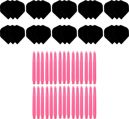 Dragon Darts Dart Flights en Dart Shafts - Multipack - 20 Sets - 60 Stuks - Extra Stevig - Darts Flights - Darts Shafts - Short Roze van Merkloos
