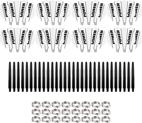 Dragon Darts Dart Flights en Dart Shafts - Multipack - 26 Sets - 78 Stuks - Veerringetjes - Extra Stevig - Darts Flights - Darts Shafts - Cadeau - Model 2 - Transparant van Merkloos