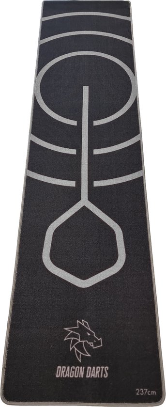 Dragon Darts - dartmat - Bullseye Grey - 237x60 cm - dart mat - dartmatten van Dragon Darts